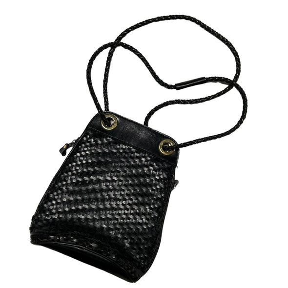 Vintage Black Woven Leather Bag