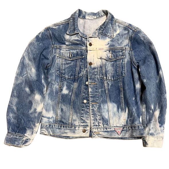 Vintage 90's Guess Bleach Dyed Denim Jacket (M)