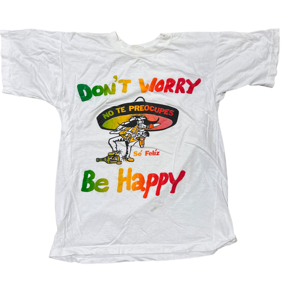 Vintage 80's Don't Worry Be Happy Tee (S)