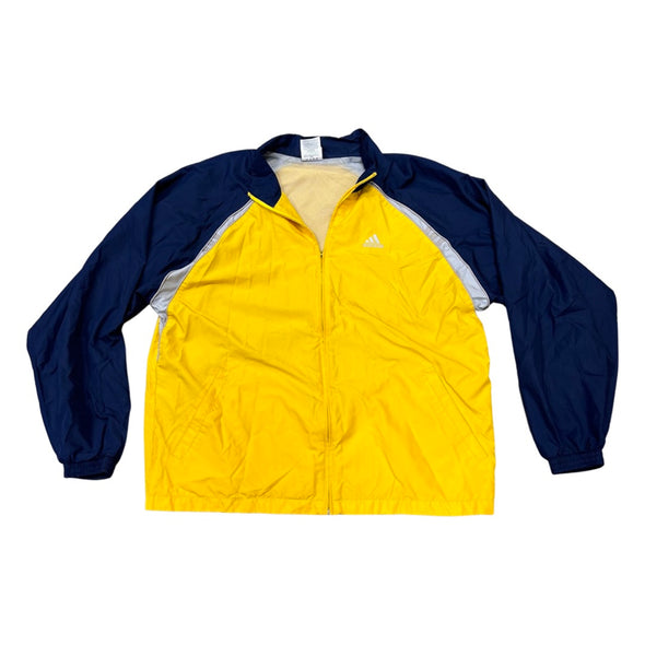 Vintage 90s Adidas Yellow & Navy Windbreaker (XL)