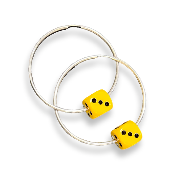 2.5" Palomino Rose Daily Driver Smiley Dice Hoop Earrings