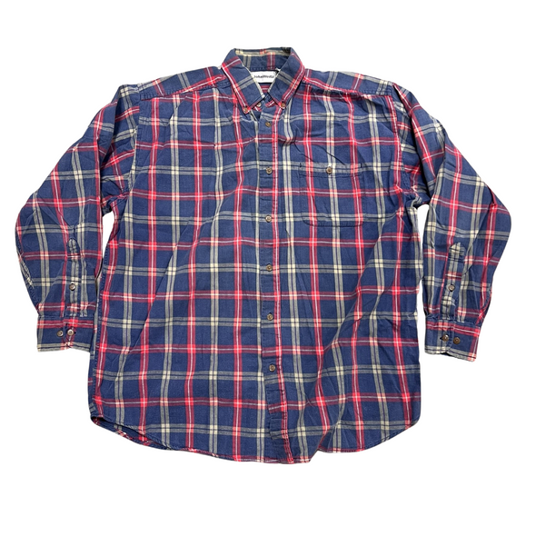 Vintage 90's Plaid Flannel Button Up Shirt (XL)