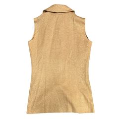 1970's Gold Lurex Dagger Collar Sleeveless Tunic