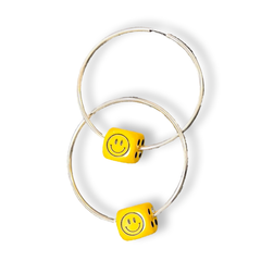 2.5" Palomino Rose Daily Driver Smiley Dice Hoop Earrings