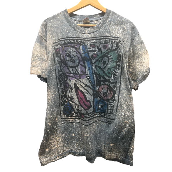 Vintage 90's Southwestern Bleach Splatter Abstract Tee (L/XL)