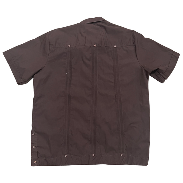 Vintage Brown Button Down Cabana Shirt (XL)