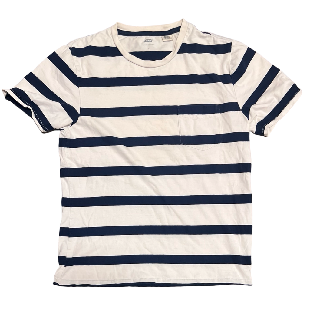 Levi's Navy Striped Pocket Tee (S)