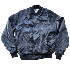 Black Satin “Ike” Cowboy Bomber Jacket (M)