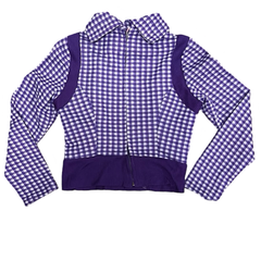 1970's Purple Gingham Poly 2 Piece Set