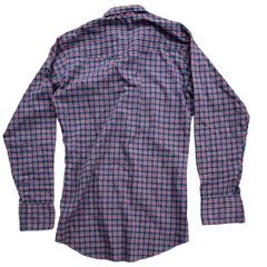 Red & Blue Plaid Pearl Snap Shirt (S)