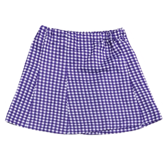 1970's Purple Gingham Poly 2 Piece Set