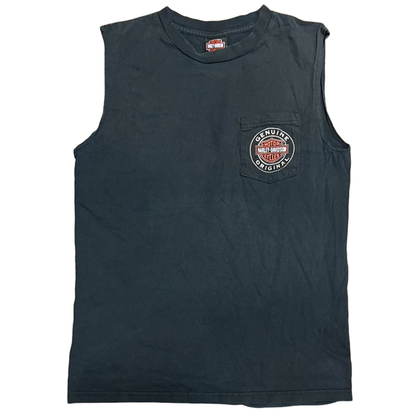 Vintage 1992 Harley Sleeveless Pocket Tee (L)