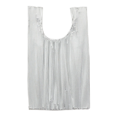 Baggu Pleated Chrome Metallic Bag