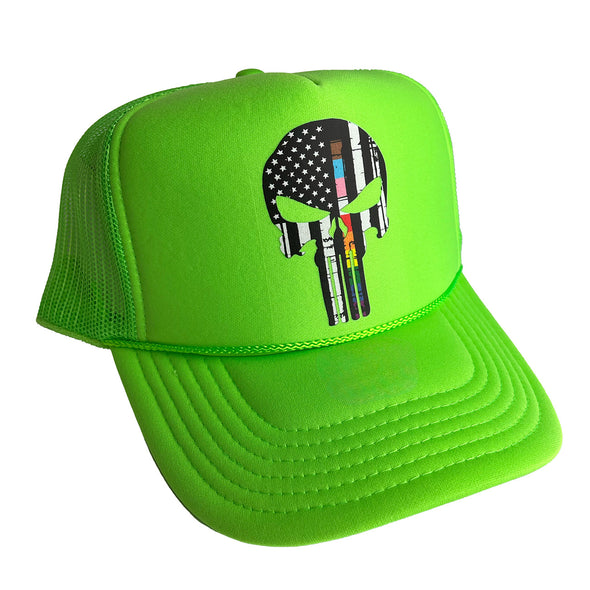 Punisher Thin Gay Line - Slime Trucker Hat