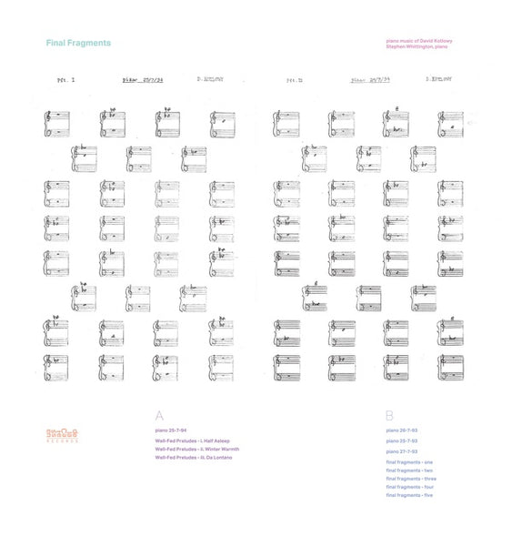 STEPHEN WHITTINGTON Final Fragments - Piano Music of David Kotlowy