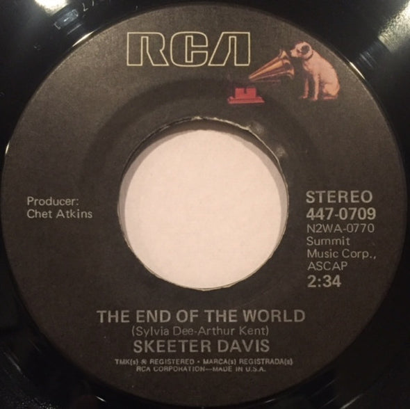 Skeeter Davis : The End Of The World / I Can't Stay Mad At You (7", RE, Ste)