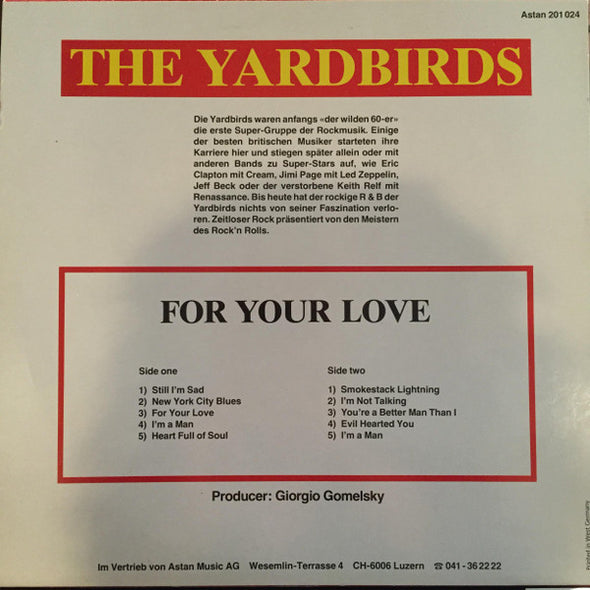 The Yardbirds : For Your Love (LP, Comp)