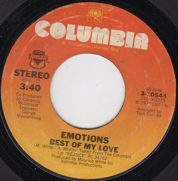 Emotions* : Best Of My Love (7", Single, Styrene, Ter)