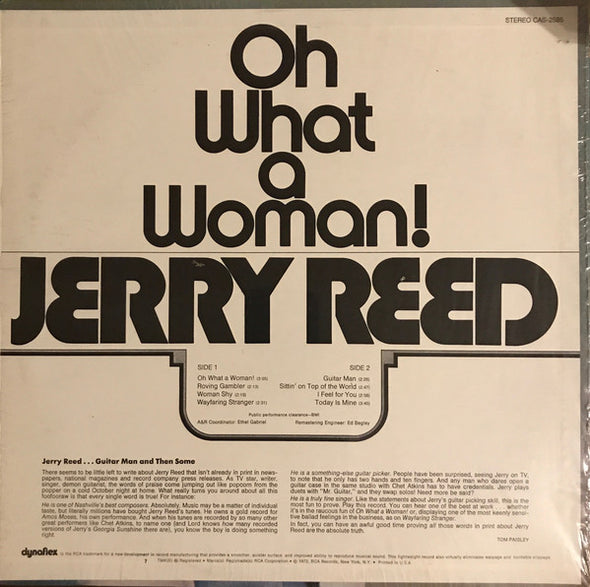 Jerry Reed : Oh What A Woman! (LP, Album, Roc)