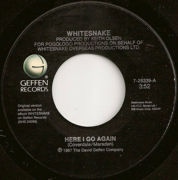 Whitesnake : Here I Go Again (7", Single, Spe)