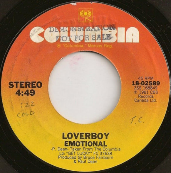 Loverboy : Working For The Weekend (7", Single, Styrene, San)