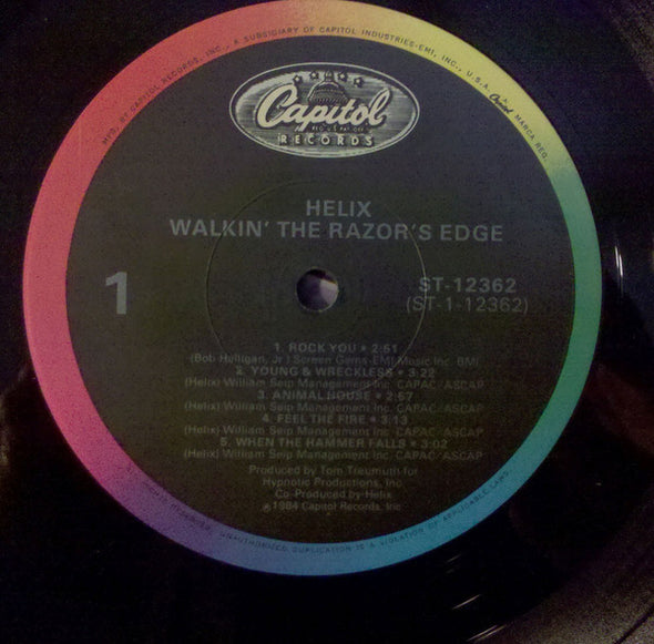 Helix (3) : Walkin' The Razor's Edge (LP, Album)