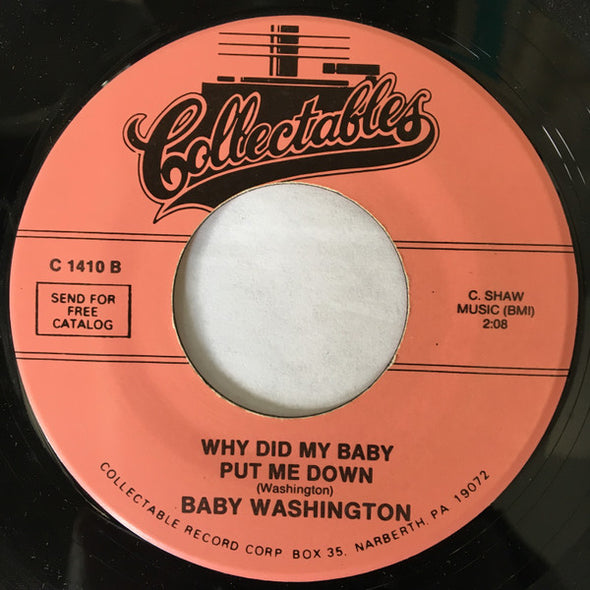 Baby Washington : The Bells / Why Did My Baby Put Me Down (7", RE)