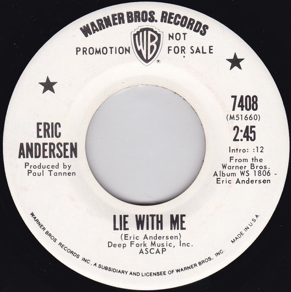 Eric Andersen (2) : Lie With Me / Secrets (7", Single, Promo)