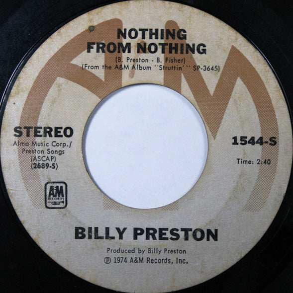 Billy Preston : Nothing From Nothing / My Soul Is A Witness (7", Single, Styrene, Ter)