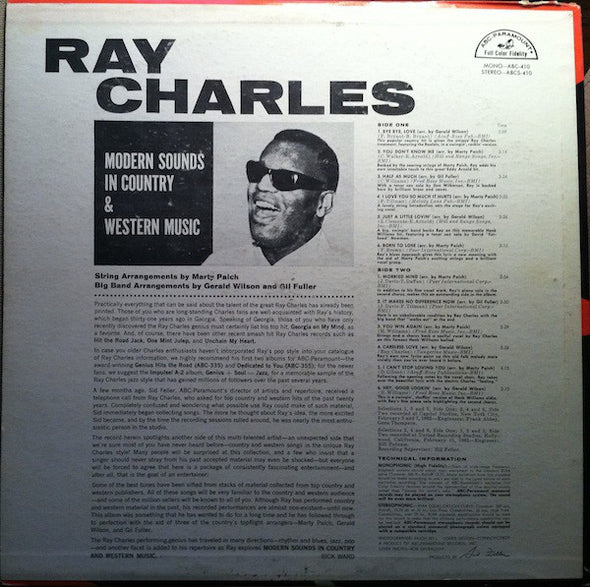 Ray Charles : Modern Sounds In Country And Western Music (LP, Album, Mono)