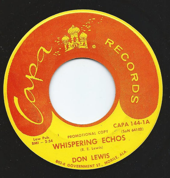 Don Lewis (8) : Whispering Echoes / Too Much Sugar For A Dime (7", Promo)