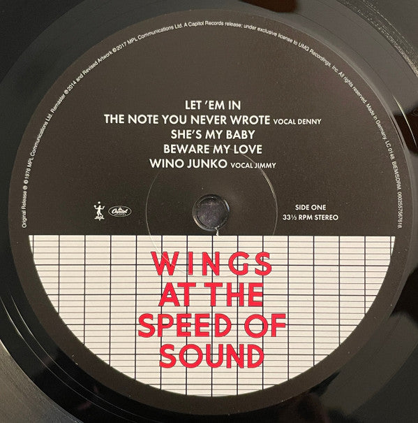 Wings (2) : Wings At The Speed Of Sound (LP, Album, RE, RM, 180)