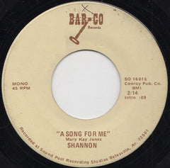 Shannon (48) : A Song For Me (7", Mono)