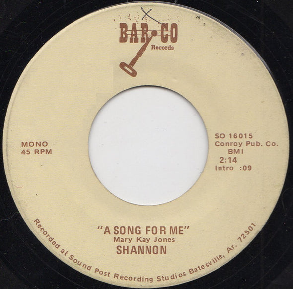 Shannon (48) : A Song For Me (7", Mono)