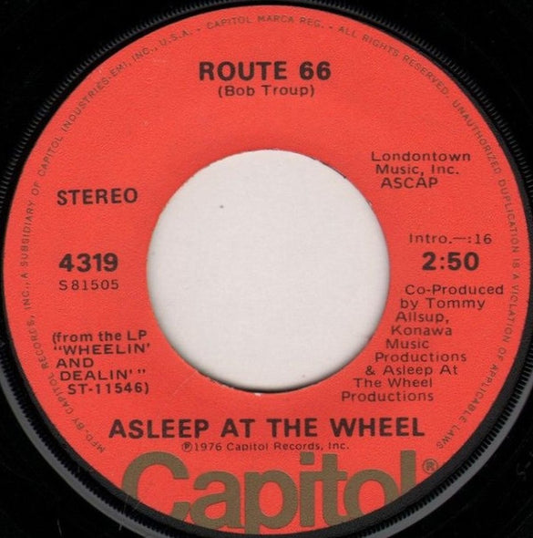 Asleep At The Wheel : Route 66 (7", Single)