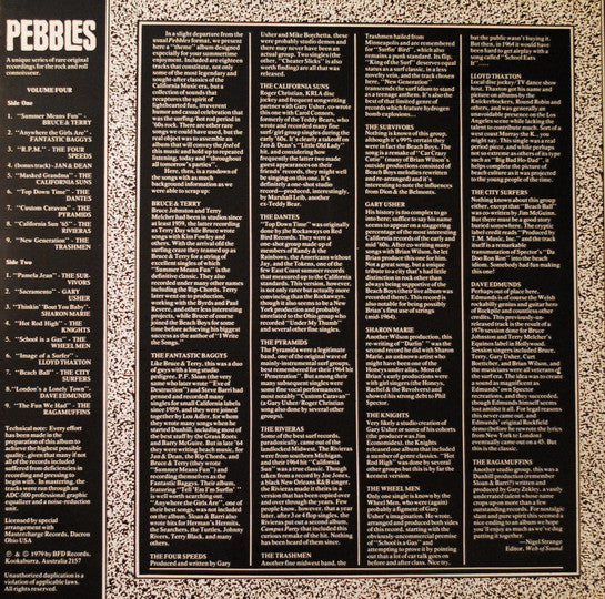 Various : Pebbles Volume 4 "Summer Means Fun!" (LP, Comp, RE, Unofficial)