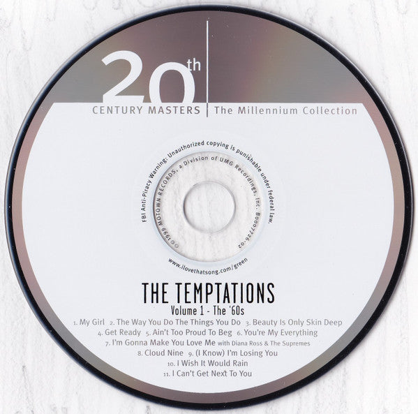 Buy The Temptations : The Best Of The Temptations Volume 1 - The '60s (CD,  Comp, RE, RM) Online for a great price – Feels So Good