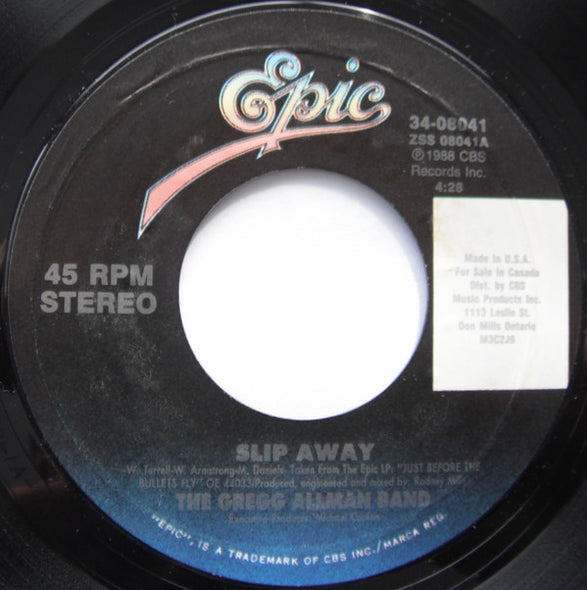 The Gregg Allman Band : Slip Away (7", Single, Styrene)