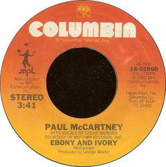 Paul McCartney : Ebony And Ivory (7", Single, Ter)