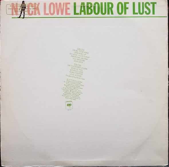 Nick Lowe : Labour Of Lust (LP, Album, Promo, Ter)