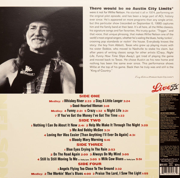 Willie Nelson : Live From Austin TX (2xLP, Album, RE, 180)