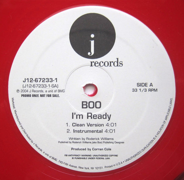 Boo (4) : I'm Ready (12", Promo, Red)