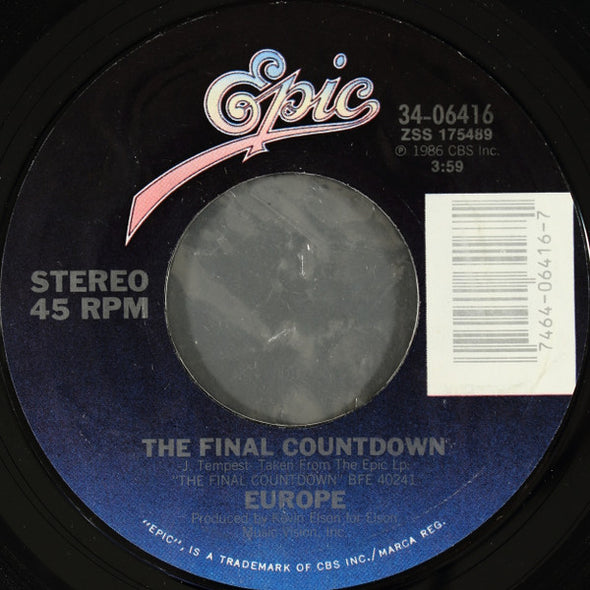 Europe (2) : The Final Countdown (7", Single, Styrene, Car)