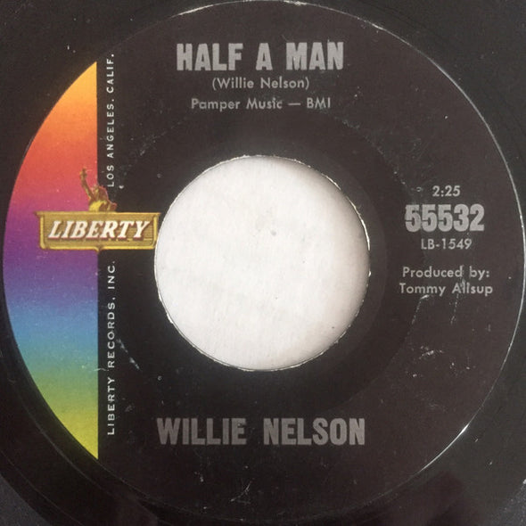 Willie Nelson : Half A Man (7", Single, Styrene, Mon)