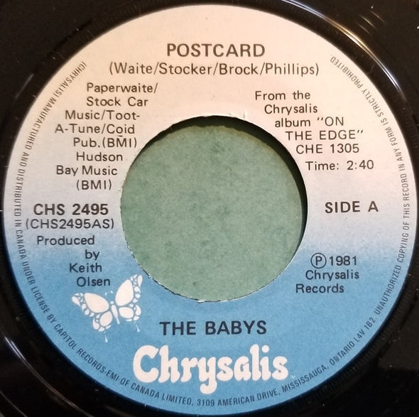 The Babys : Postcard (7", Single)