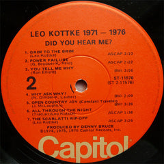 Leo Kottke : 1971-1976 "Did You Hear Me?" (LP, Comp, Jac)
