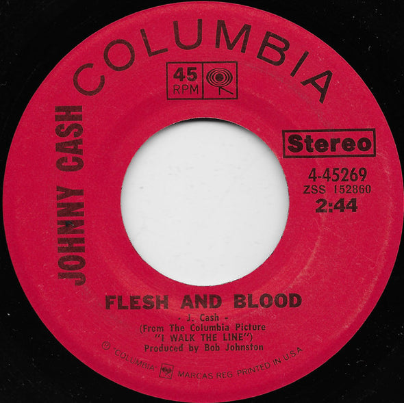 Johnny Cash : Flesh And Blood (7", Single, San)