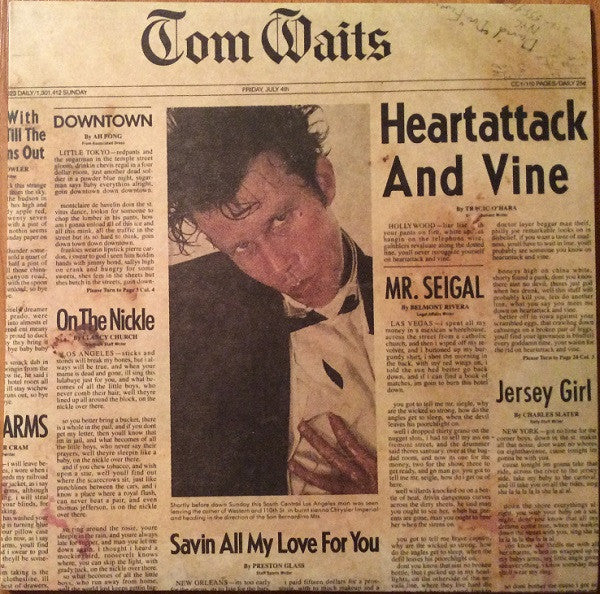 Tom Waits : Heartattack And Vine (LP, Album, RE, RM)