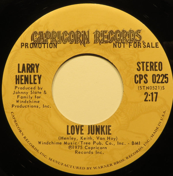 Larry Henley : Love Junkie (7", Mono, Promo)
