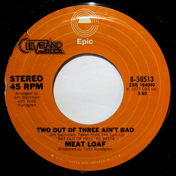 Meat Loaf : Two Out Of Three Ain't Bad/ For Crying Out Loud (7", Single, Styrene, San)